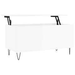 vidaXL kohvilaud, kõrgläikega valge, 90 x 44,5 x 45 cm, tehispuit hind ja info | Diivanilauad | kaup24.ee