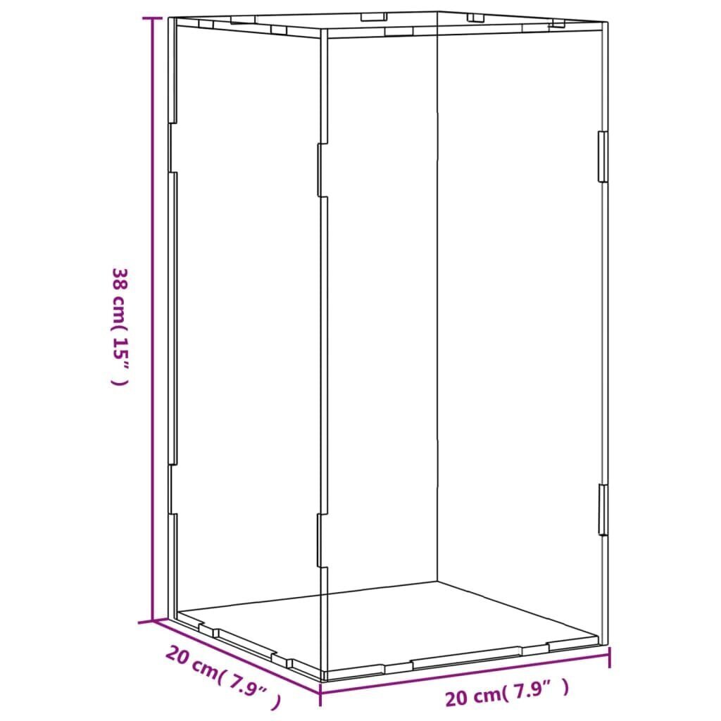 vidaXL vitriinkast, läbipaistev, 20x20x38 cm, akrüül hind ja info | Hoiukastid ja -korvid | kaup24.ee