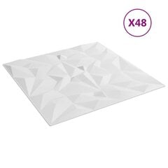 vidaXL seinapaneelid 48 tk, valge, 50 x 50 cm, EPS 12 m² ametüst hind ja info | Lae-, seinakaunistus elemendid | kaup24.ee