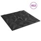 vidaXL seinapaneelid 12 tk, must, 50 x 50 cm, EPS 3 m² ametüst hind ja info | Lae-, seinakaunistus elemendid | kaup24.ee