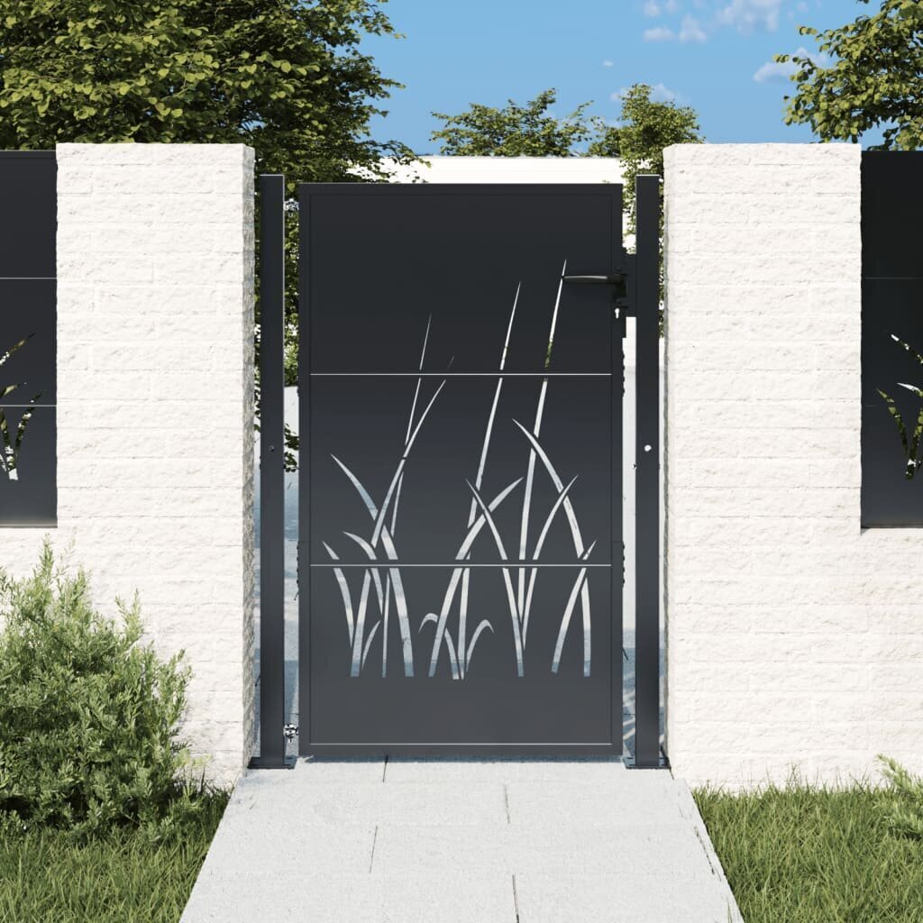 vidaXL aiavärav, antratsiithall, 105x130 cm, teras, rohu kujundus hind ja info | Aiad ja tarvikud | kaup24.ee