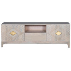 TV-mööbel DKD Home Decor 175 x 40 x 60 cm Beež Metall Mangopuit hind ja info | TV alused | kaup24.ee