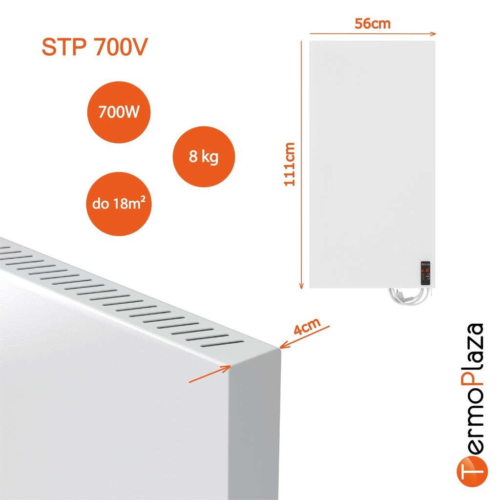 Vertikaalne küttepaneel Termoplaza STP 700V, valge цена и информация | Küttekehad | kaup24.ee