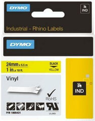 Комплект термоусадочной трубки Rhino Dymo ID1-24 24 x 1,5 mm Чёрный Белый (5 штук) цена и информация | Аксессуары для принтера | kaup24.ee