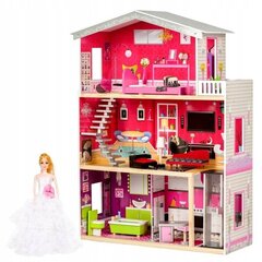 Деревянный кукольный домик Malibu Dollhouse, с мебелью и лифтом, 114 см цена и информация | Игрушки для девочек | kaup24.ee