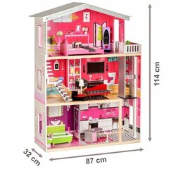 Деревянный кукольный домик Malibu Dollhouse, с мебелью и лифтом, 114 см цена и информация | Игрушки для девочек | kaup24.ee