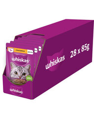 Whiskas для взрослых кошек с курицей, 28х85 г цена и информация | Кошачьи консервы | kaup24.ee