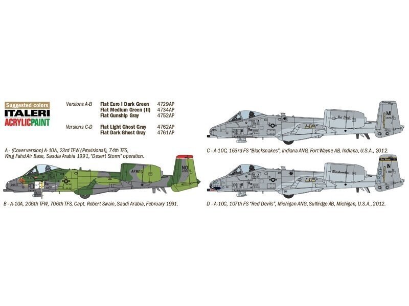 Kokkupandav lennukimudel Italeri A10 AC Thunderbolt II цена и информация | Klotsid ja konstruktorid | kaup24.ee