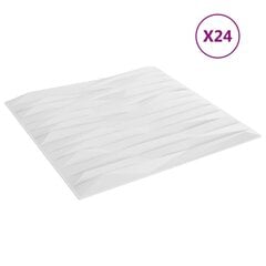 vidaXL seinapaneelid 24 tk, valge, 50 x 50 cm, EPS 6 m², kivi hind ja info | Lae-, seinakaunistus elemendid | kaup24.ee