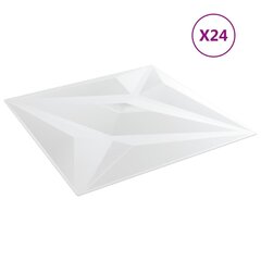 vidaXL seinapaneelid 24 tk, valge, 50 x 50 cm, EPS 6 m², täht цена и информация | Элементы декора для стен, потолка | kaup24.ee