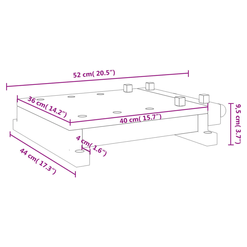vidaXL töölaua plaat kruustangidega, 52 x 44 x 9,5 cm, akaatsiapuit hind ja info | Käsitööriistad | kaup24.ee