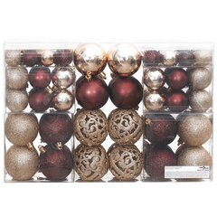 vidaXL jõulukuulid 100 tk, šampanja ja pruun, 3 / 4 / 6 cm hind ja info | Kuuseehted | kaup24.ee
