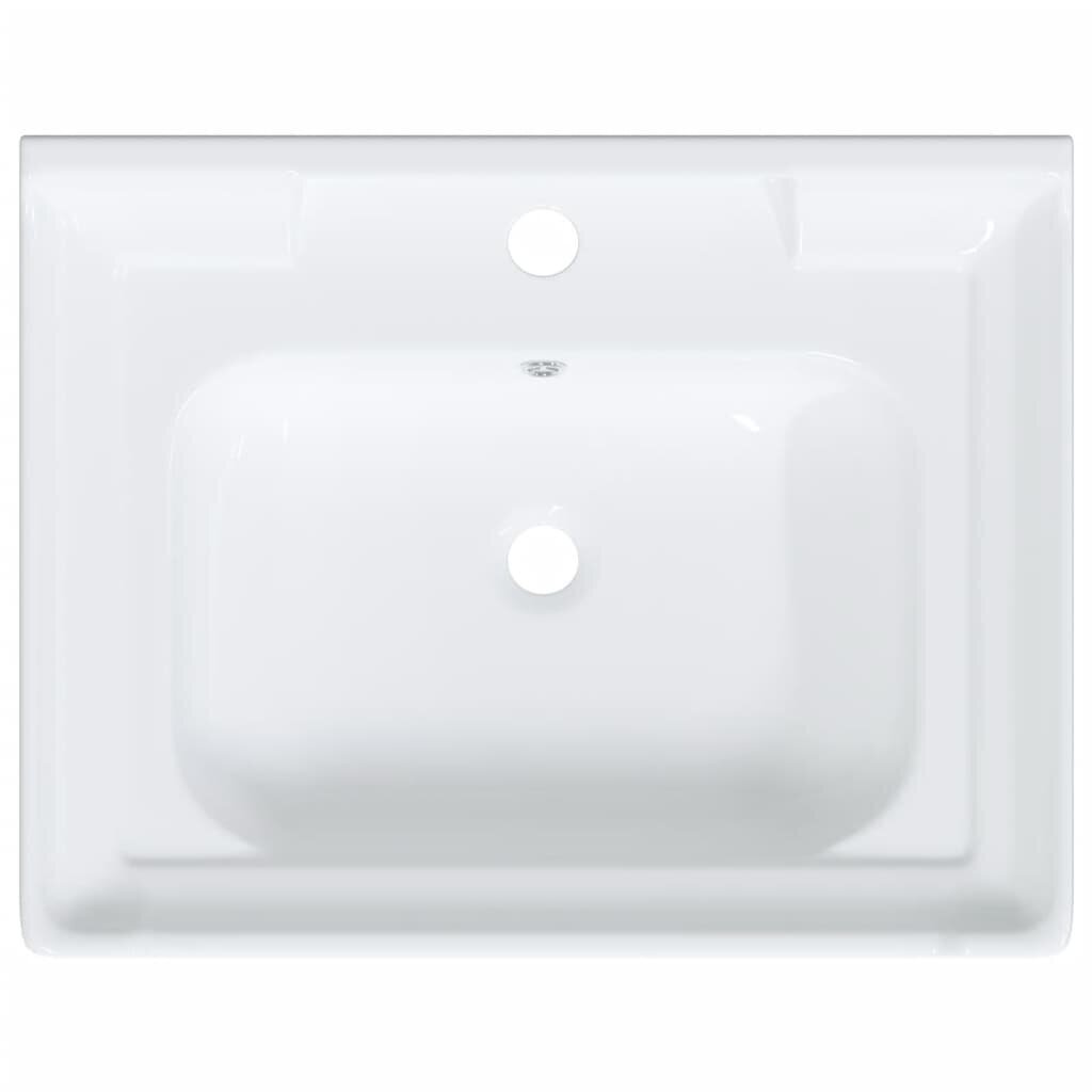 vidaXL vannitoa valamu, valge, 61x48x23 cm, kandiline, keraamiline hind ja info | Kraanikausid, valamud | kaup24.ee