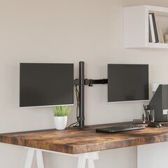 vidaXL kahe monitori alus, must, teras VESA 75/100 mm цена и информация | Кронштейны и крепления для телевизоров | kaup24.ee