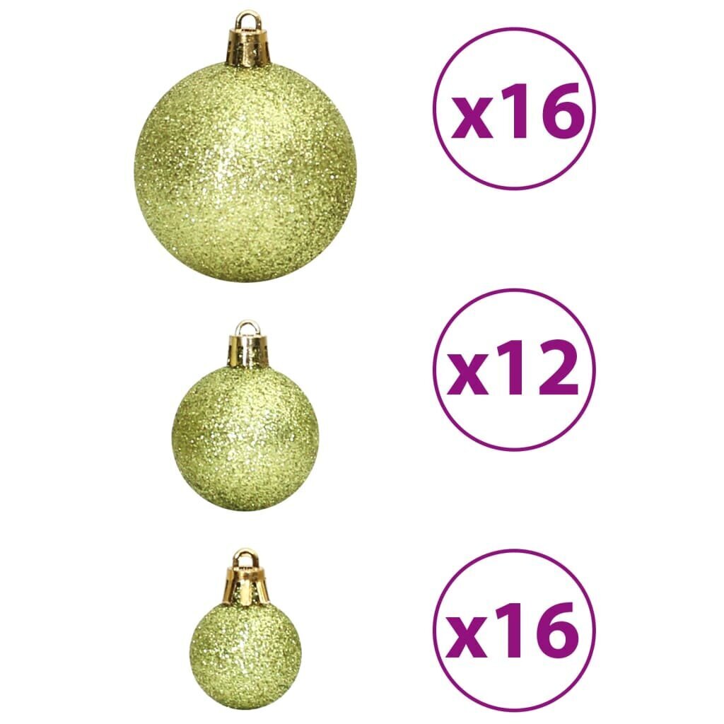vidaXL jõulukuulid 100 tk, heleroheline, 3 / 4 / 6 cm hind ja info | Kuuseehted | kaup24.ee