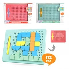 Magnetic Puzzle ehitusplaat Woopie 112 tk hind ja info | Arendavad mänguasjad | kaup24.ee