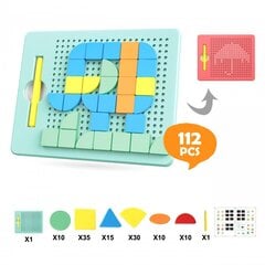 Magnetic Puzzle ehitusplaat Woopie 112 tk hind ja info | Arendavad mänguasjad | kaup24.ee