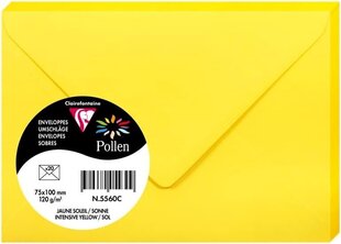 Декоративный конверт Pollen, Clairefontaine, 75х100мм, 120г/м2, ярко-желтый цена и информация | Конверты, открытки | kaup24.ee