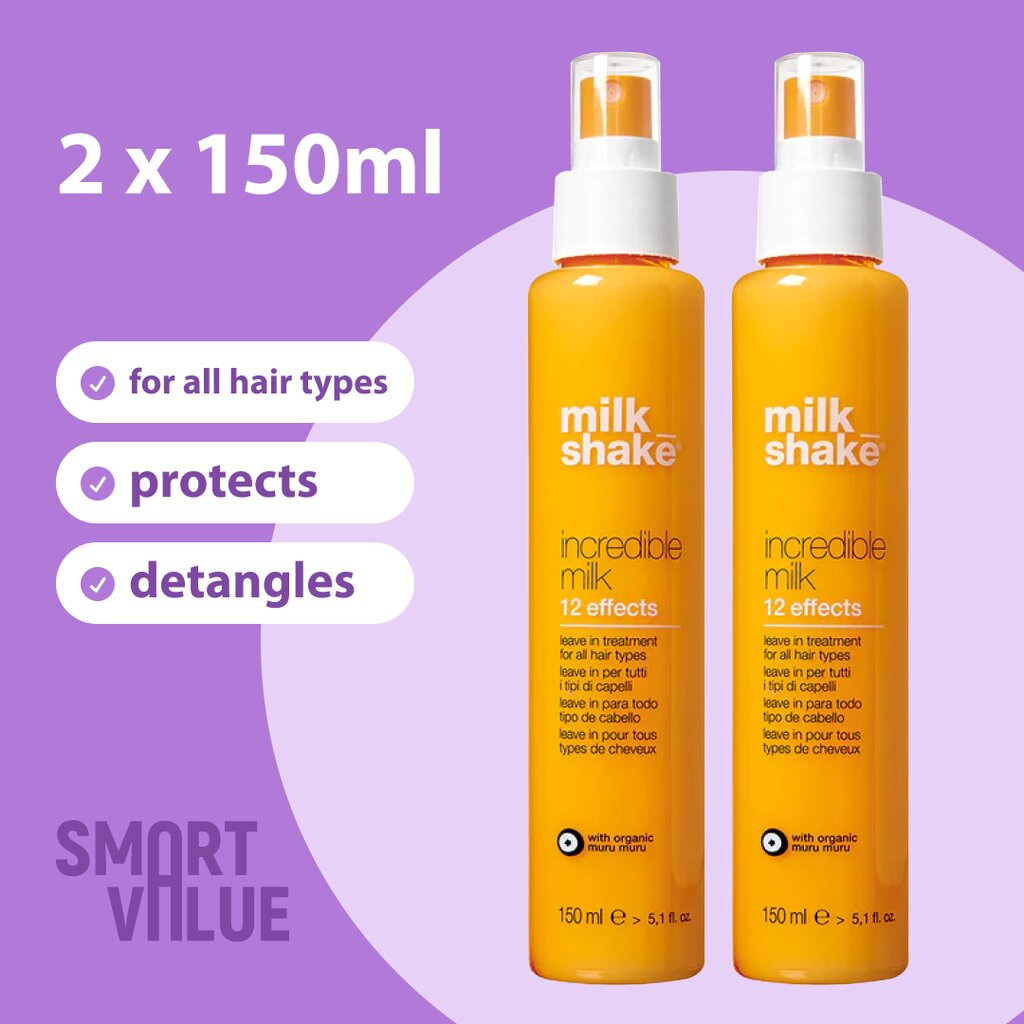 Juuksepiim Milk Shake Leave In Incredible Milk, 2x150 ml hind ja info | Juuksepalsamid | kaup24.ee