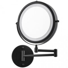 Косметическое зеркало Yoka Home со светодиодной подсветкой, черное цена и информация | Аксессуары для ванной комнаты | kaup24.ee