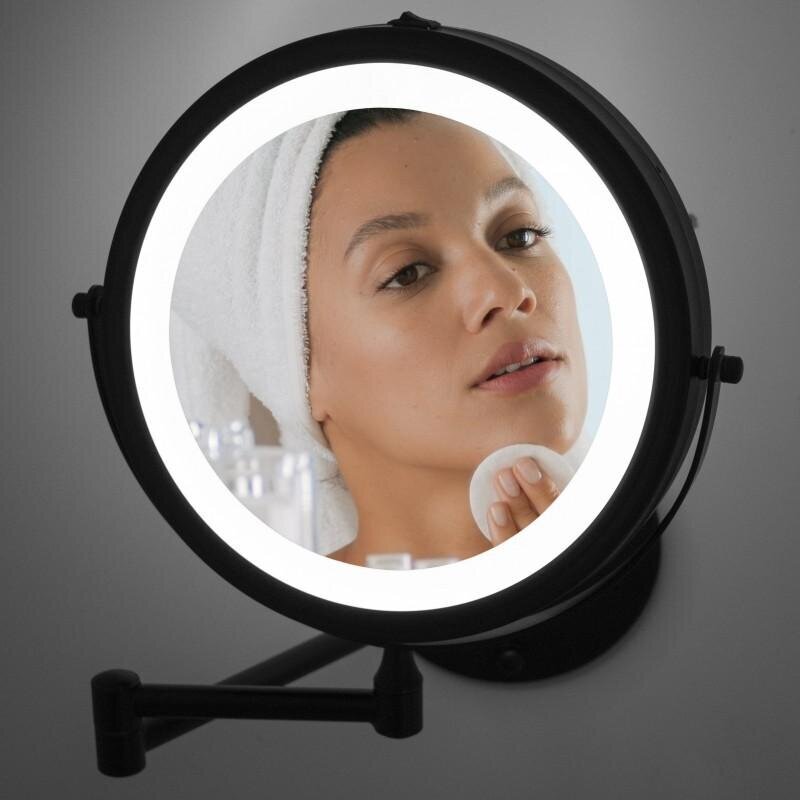 LED kosmeetiline peegel, must hind ja info | Vannitoa sisustuselemendid ja aksessuaarid | kaup24.ee