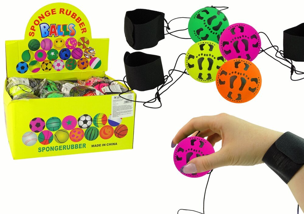 Polüuretaanpall elastsel kummil 6 cm, roosa hind ja info | Arendavad mänguasjad | kaup24.ee