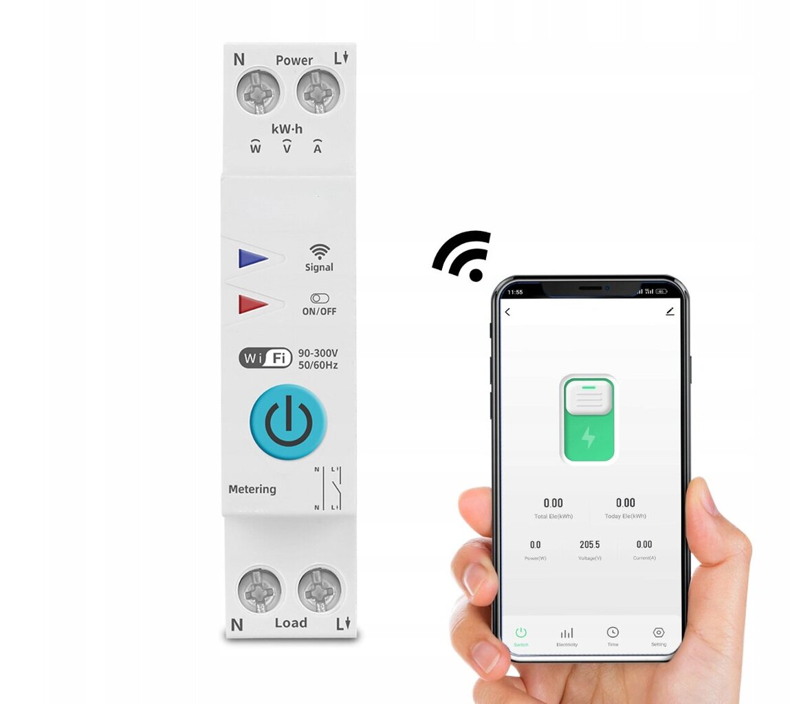 Elektrikulu arvesti Tuya Smart WiFi lüliti hind ja info | Lülitid ja pistikupesad | kaup24.ee