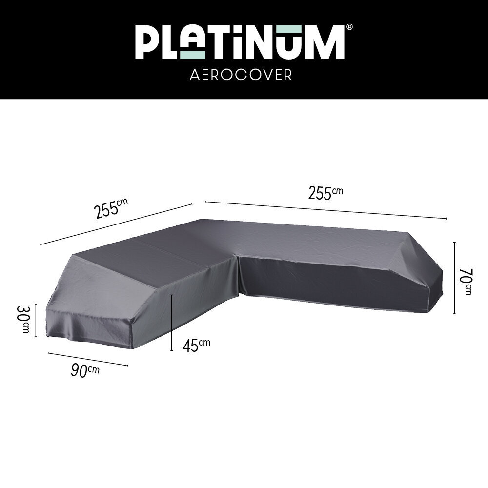 Kaitsekate platvormidega aia nurgadiivanile Platinum AeroCover 255x255x90xH30/45/70 цена и информация | Toolipadjad ja -katted | kaup24.ee