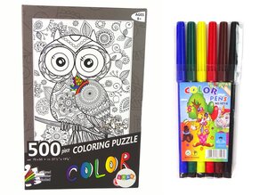 Värvipuzzle 500 tk, öökull hind ja info | Pusled | kaup24.ee