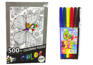 Värvipuzzle 500 tükki, liblikas hind ja info | Pusled | kaup24.ee