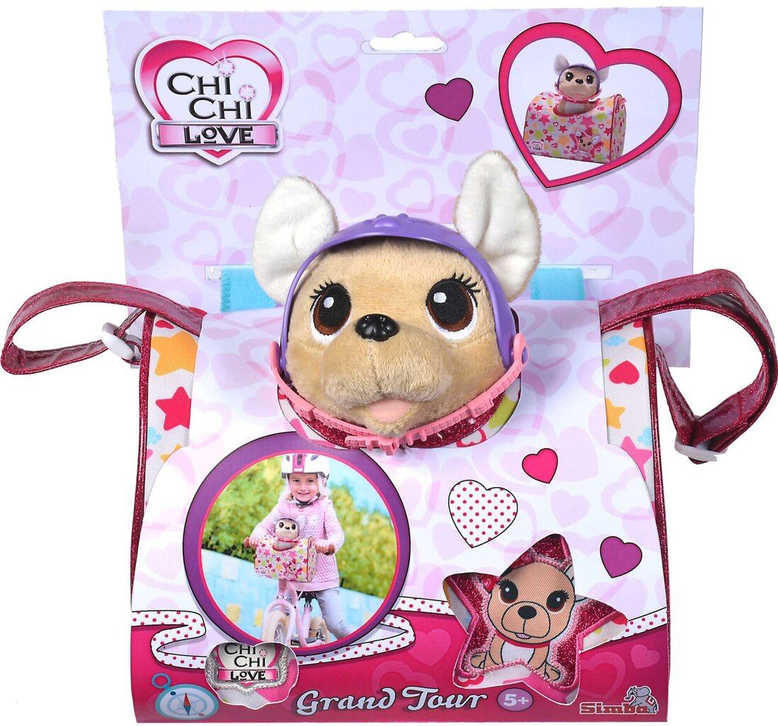 Koer Chi Chi Love maskott Chihuahua koos kiivriga värvilises reisikotis hind ja info | Tüdrukute mänguasjad | kaup24.ee