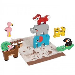 Puidust klotsid Tooky Toy, loomad 9 tk цена и информация | Развивающие игрушки | kaup24.ee