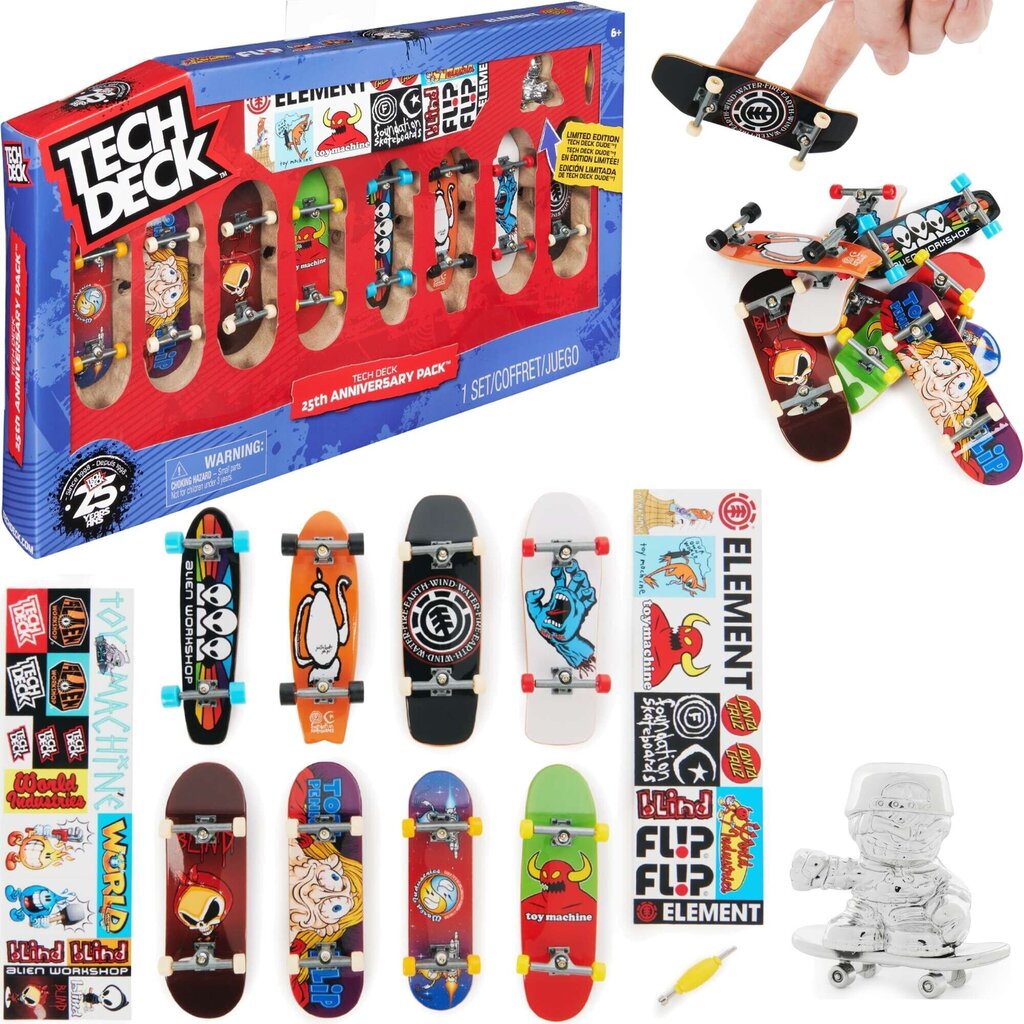 Värviline sõrmelaua Tech Deck Set rula, 8tk цена и информация | Poiste mänguasjad | kaup24.ee