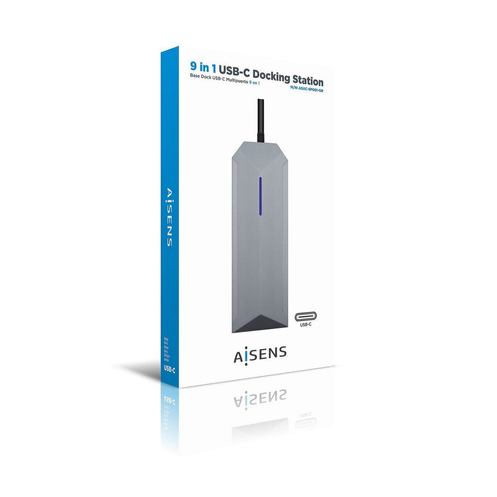 Aisens ASUC-9P001-GR цена и информация | USB jagajad, adapterid | kaup24.ee