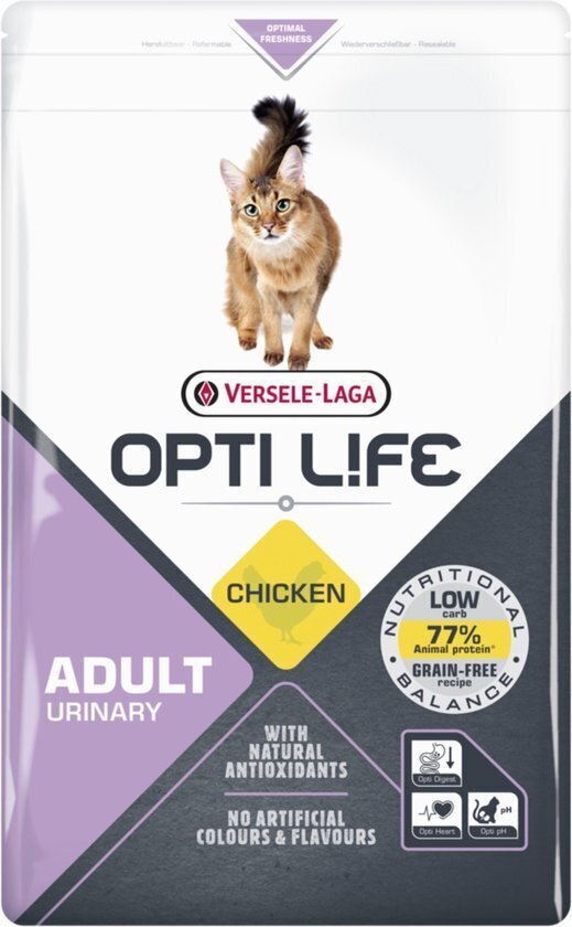 Versele Laga Opti Life kuseteede häiretega kassidele kanaga, 2.5 kg hind ja info | Kuivtoit kassidele | kaup24.ee