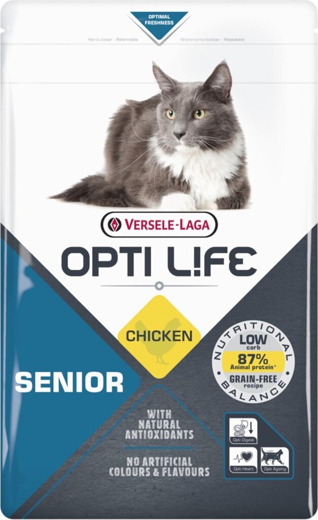 Versele Laga Opti Life täiskasvanud kassidele kanaga, 1 kg цена и информация | Kuivtoit kassidele | kaup24.ee