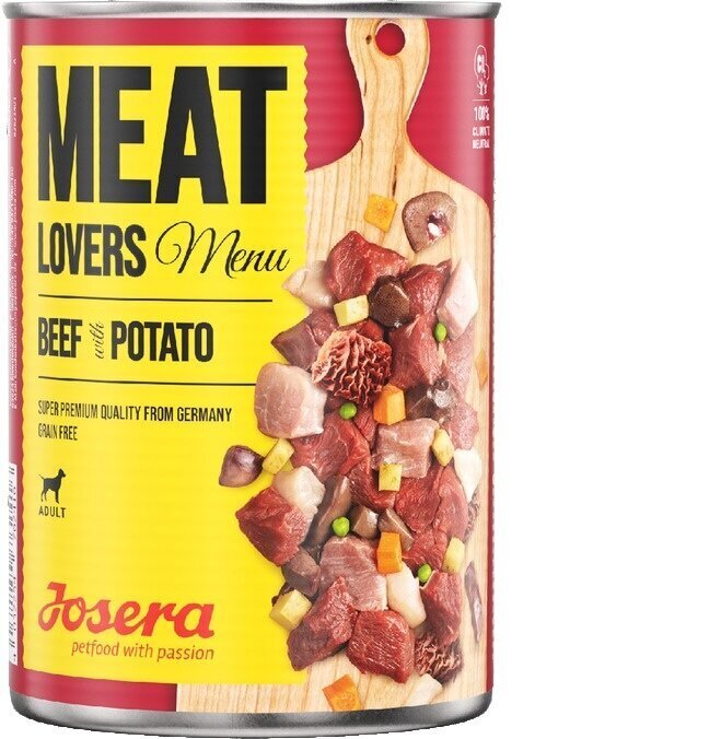 Josera Meatlovers Menu veiseliha ja kartuliga, 6x400 g hind ja info | Konservid koertele | kaup24.ee