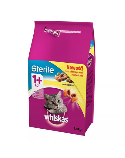 Whiskas steriliseeritud kassidele kanaga, 1.4 kg x 6 hind ja info | Kuivtoit kassidele | kaup24.ee