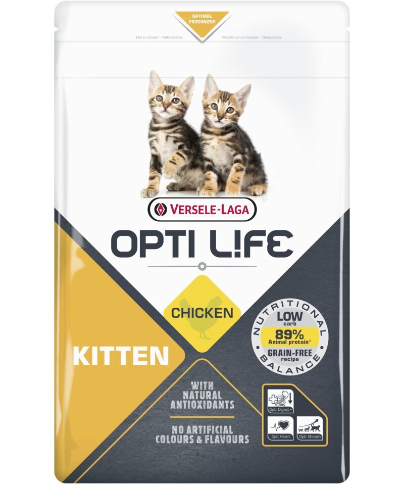 Versele Laga Opti Life kassidele kanaga, 1 kg hind ja info | Kuivtoit kassidele | kaup24.ee