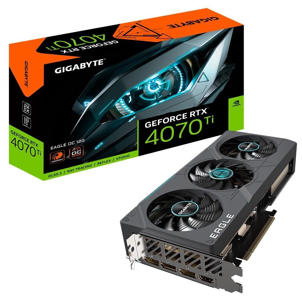 Gigabyte GeForce RTX 4070 Ti Eagle OC 12GB GDDR6X (GV-N407TEAGLEOC-12GD2.0) hind ja info | Videokaardid (GPU) | kaup24.ee
