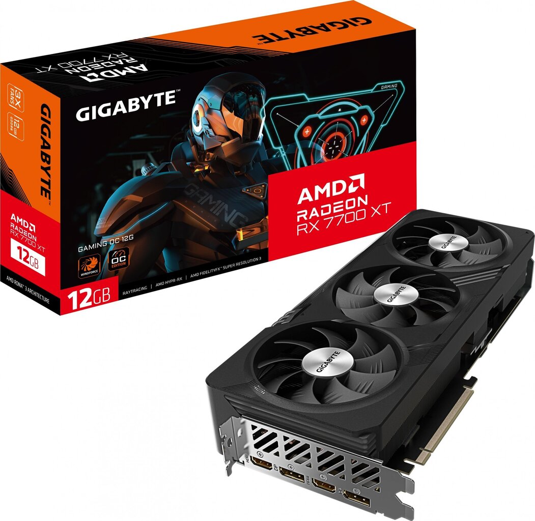 Gigabyte Radeon RX 7700 XT Gaming OC 12G (GV-R77XTGAMINGOC-12GD) цена и информация | Videokaardid (GPU) | kaup24.ee