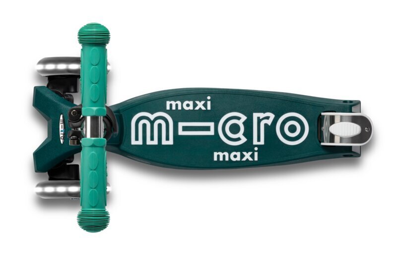 Laste tõukeratas Micro Maxi Deluxe Eco LED - roheline цена и информация | Tõukerattad | kaup24.ee