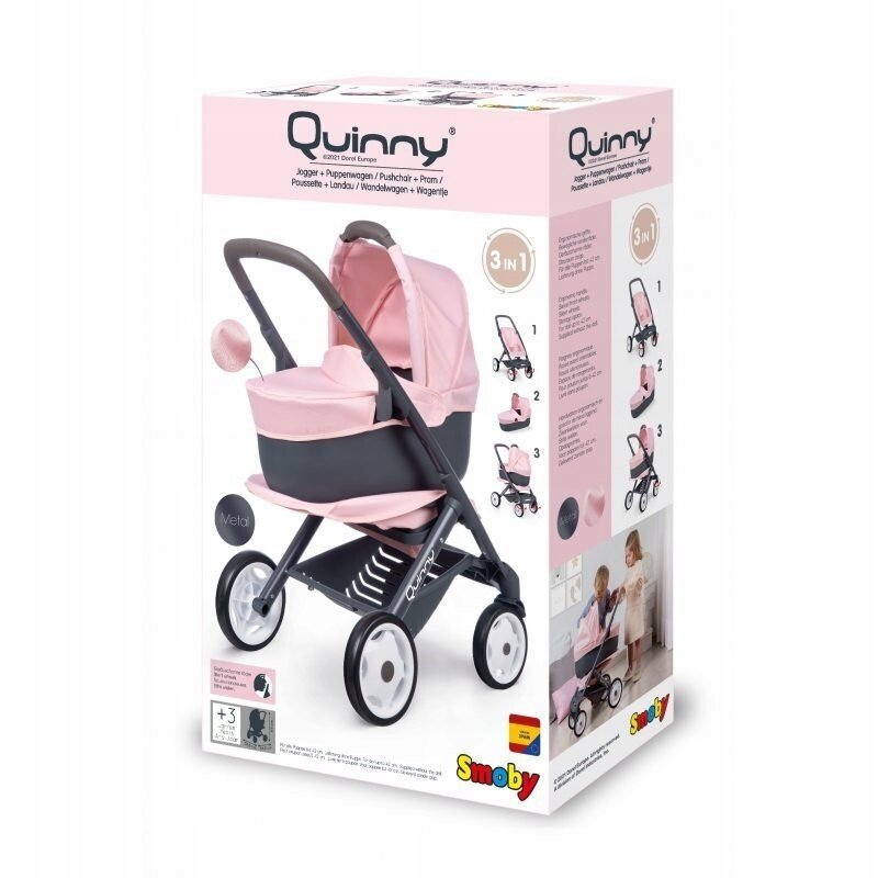 Nukukäru 3in1 Smoby Maxi-Cosi Quinny roosa hind ja info | Tüdrukute mänguasjad | kaup24.ee