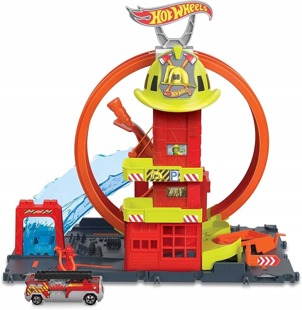 Hot Wheels City Super Loop tuletõrjejaam HKX41 цена и информация | Poiste mänguasjad | kaup24.ee