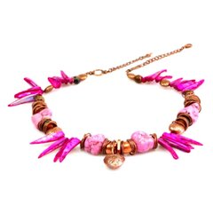 Ожерелье из розового говлита и жемчуга цена и информация | Украшения на шею | kaup24.ee