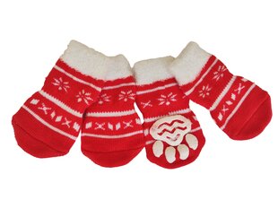 Носки нескользящие Christmas для собак, 4 шт.  цена и информация | Одежда для собак | kaup24.ee