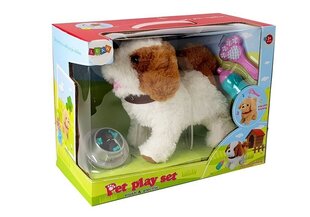 Интерактивная плюшевая собака со звуком, белая и коричневая цена и информация | Игрушки для мальчиков | kaup24.ee