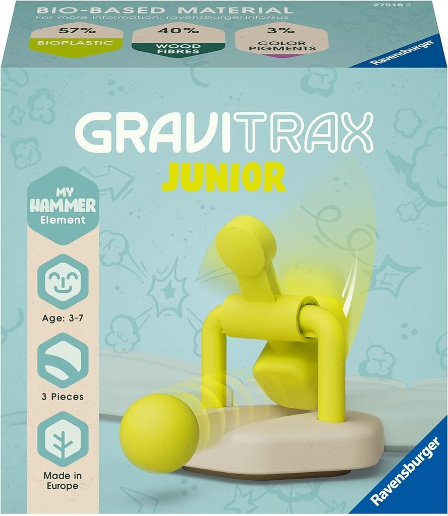 Täiendus konstruktorile Ravensburger GraviTrax Junior Element Hammer hind ja info | Klotsid ja konstruktorid | kaup24.ee