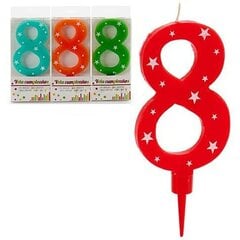 Вуаль День рождения Номера 8 (12 штук) цена и информация | Гудки для вечеринки Clown Face (4шт.) | kaup24.ee