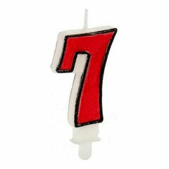 Вуаль Красный День рождения Номера 7 (12 штук) цена и информация | Гудки для вечеринки Clown Face (4шт.) | kaup24.ee